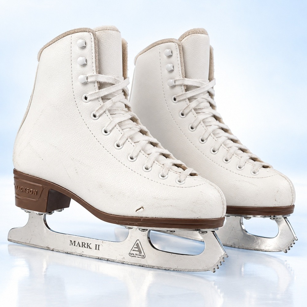 Jackson Excel JS1291 Youth Figure Skates 13.5 C White Ultima Mark II Blades